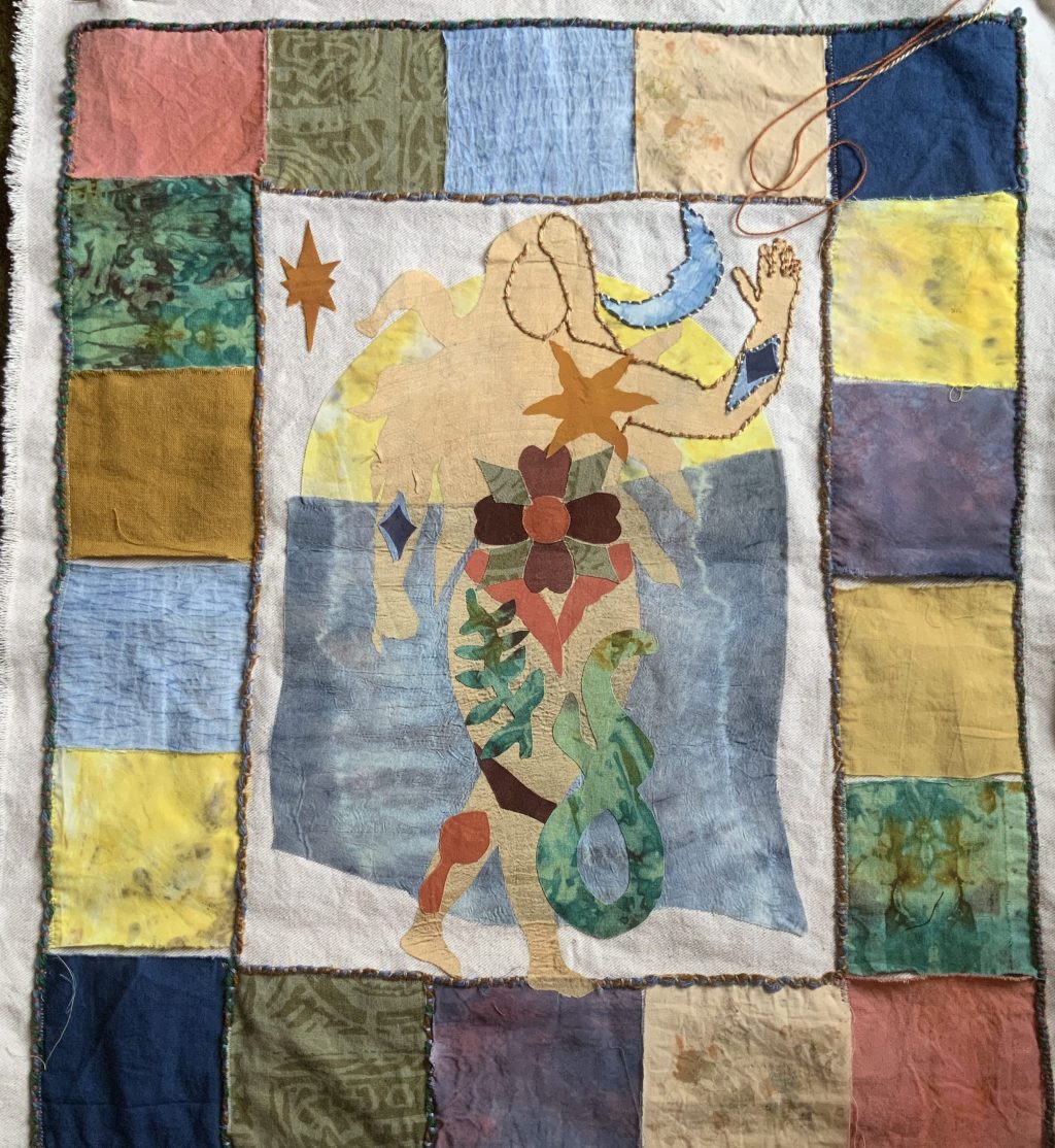 Personal Embroidery work – using pieces I have dyed naturally with a range of different plant&nbsp;dyes